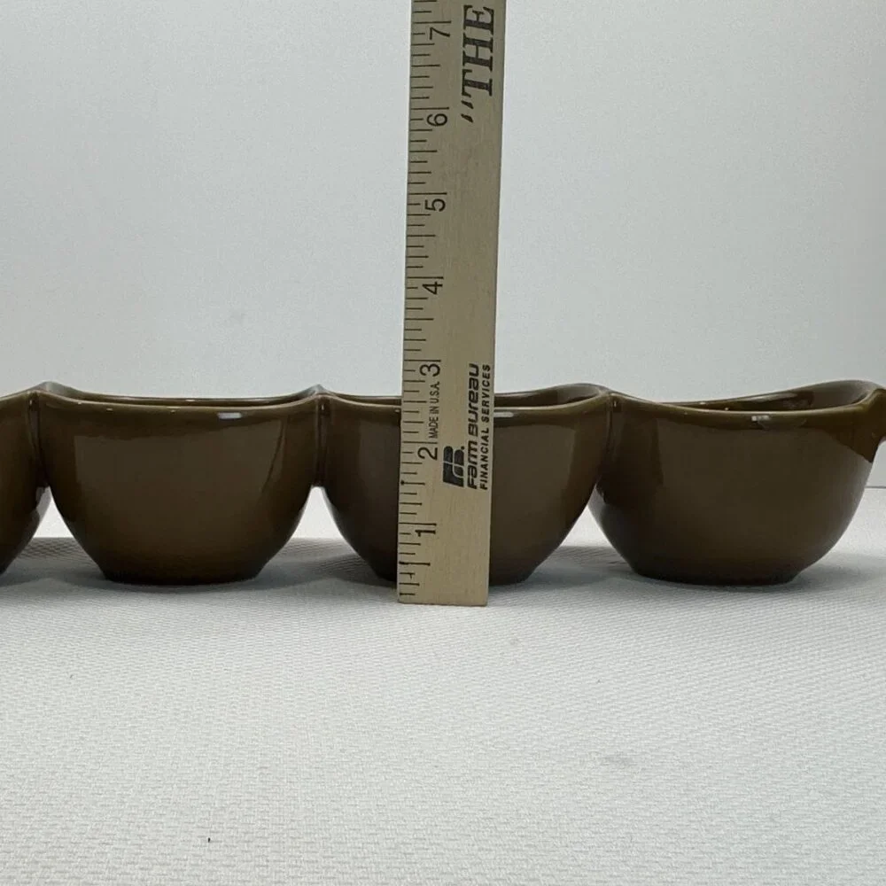 Taste Of Home Entertaining Brown Ceramic 4 Section Serving Dish Condiment Bowl - Picture 12 of 13